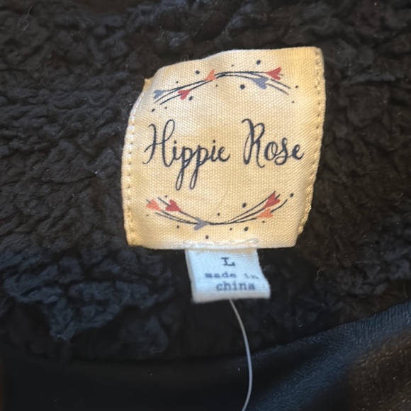 *BLACK* NWT, HIPPIE ROSE, JUNIORS, SHERPA JACKET - Picture 7 of 11